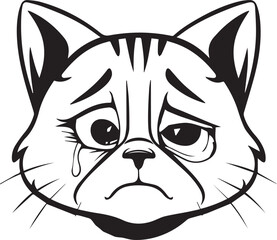 cat head silhouette vector icon set isolated white background