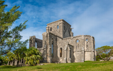 The mesmerizing unfinished ST. George gothic church, St. George Island, Bermuda, British Overseas Territory, UK