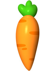 Carrot illustration vector, 3D carrot