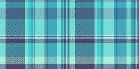 Mature tartan textile background, asymmetric check plaid vector. Gentle fabric pattern texture seamless in medium turquoise and light colors.