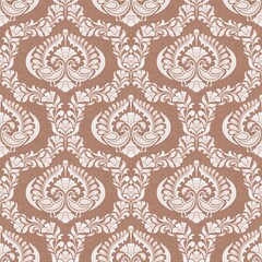Seamless pattern with floral peacocks in the pantone colour of the year Mocha Mousse. This can be used for printing on various surfaces like home textiles, fabrics, wallpapers, paper, digital etc. 
