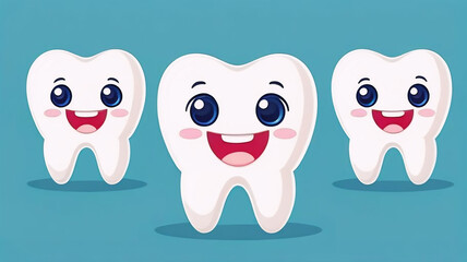 Fototapeta premium Funny teeth model in flat style