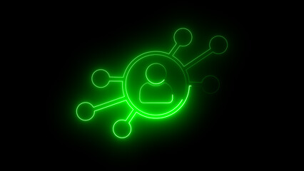 Global Networking Man icon Neon light profile symbol