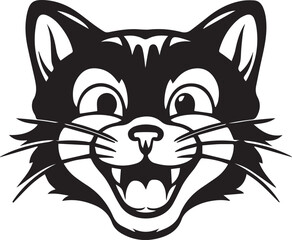 cat head silhouette vector icon set isolated white background