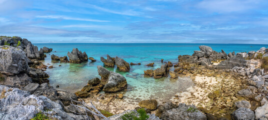 beautiful rocky beaches in the north coast of St. George Island, Bermuda, British Overseas Territory, UK