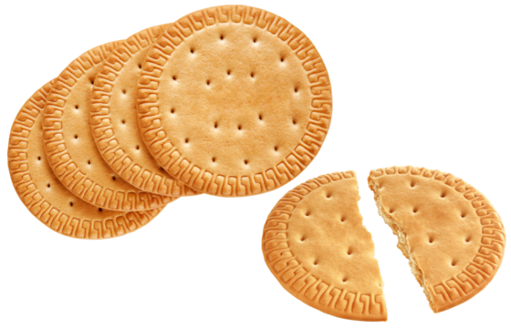 composição com biscoito doce isolado em fundo transparente