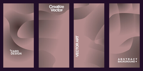 A set of four vertical panels with smooth, abstract brown waves and gradients. Elegant and modern design, ideal for backgrounds, presentations, or graphic design projects