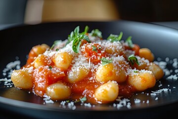 Delicious Gnocchi with Tomato Sauce and Parmesan Cheese