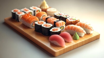 Assorted Sushi Platter with Fresh Salmon