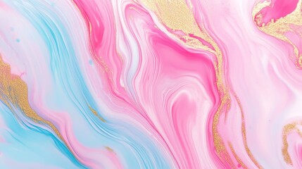 Obraz premium Abstract Colorful Swirls of Pink, Blue, and Gold for Creative Projects