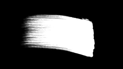 Transition effect of paint brush strokes wiping Hand Drawn Paint Stains, Blots, Splashes with Paper Texture. Silhouettes watercolor stains on a black background. Grunge dirty shapes, artistic element.