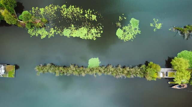 Houses and Boats, Islands and Canals. Scheendijk, Netherlands