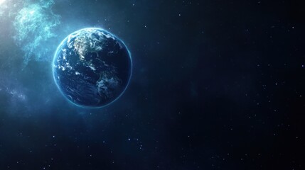 Fototapeta premium Stunning View of Earth Surrounded by Cosmic Space and Stars