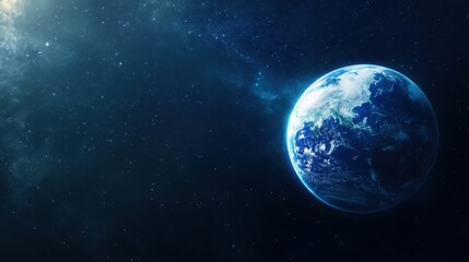 Obraz premium Stunning Earth View from Space with Vibrant Colors and Starry Background