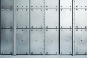 Fototapeta premium Metal panels set against a white backdrop. 