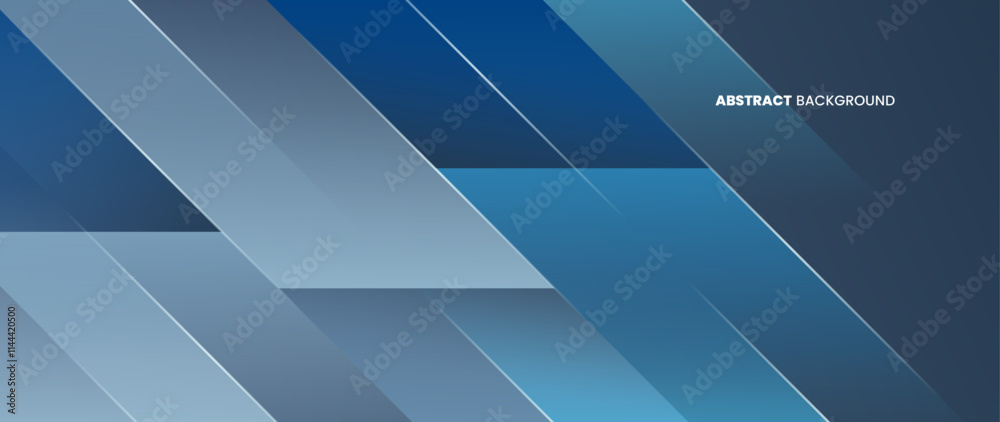 Poster Abstract gradation blue background with gradation. The neatly arranged slanted lines form a dynamic pattern.	