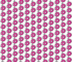 Seamless pattern with cartoon  donuts