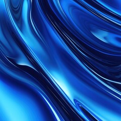 Fluid Blue Waves with Glossy Surface Texture and Abstract Design