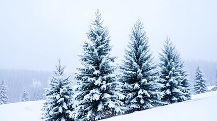 Fototapeta premium snow covered pine trees