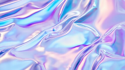 Fototapeta premium Iridescent Abstract Textile Surface with Smooth Flowing Waves and Colors