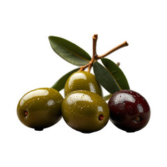 Obraz premium Natural and fresh olive java isolated on a transparent background