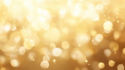 Bright and Shimmering Gold Bokeh Background with Soft Light Reflections