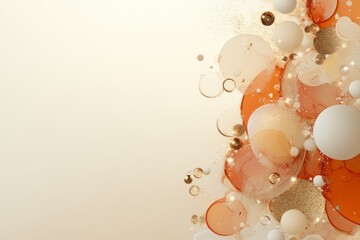 Colorful abstract composition with circles and spheres in warm tones creating a vibrant visual effect