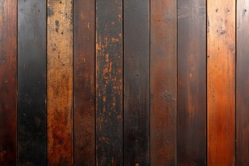 Rustic wooden planks showcasing a mix of dark and light tones with a weathered texture ideal for interior design projects