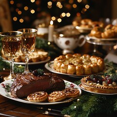 Fototapeta premium traditional english christmas foods