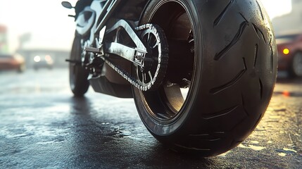 "A Clean Motorbike Tire Transportation Automobile Motorcycle":