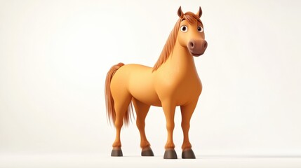 animated horse standing against white background
