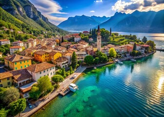 Stunning Lago di Garda Italy Aerial View May 2017, Picturesque Italian Lake Landscape Photography