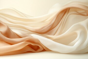 Soft sheer fabric draped elegantly on a light background showcasing delicate folds and colors