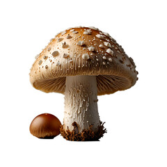 Close up Mushroom isolated on a transparent background