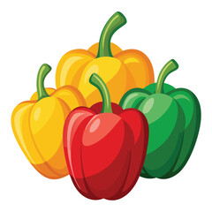 red bell pepper isolated on white background