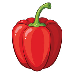 red bell pepper isolated on white background