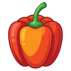 red bell pepper isolated on white background