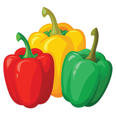 red bell pepper isolated on white background