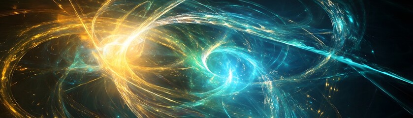 Abstract digital background featuring colorful swirls of light and energy, representing innovation and creativity in technology. Ideal for futuristic and digital themes.