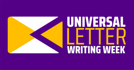 Naklejka premium Universal letter writing week background banner or poster design template. observed every year in January. Holiday concept. Use to any Template, card, poster, placard, template.