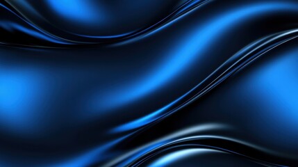 Flowing Blue Silk Fabric with Smooth Curves and Gentle Light Reflection