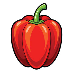 red bell pepper isolated on white background