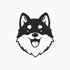 Design dog Minimalist and Flat Logo Vector illustration white background 