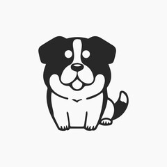 Design dog Minimalist and Flat Logo Vector illustration white background 