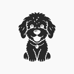 Design dog Minimalist and Flat Logo Vector illustration white background 
