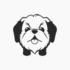 Design dog Minimalist and Flat Logo Vector illustration white background 