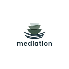 Stacked stone meditation logo 