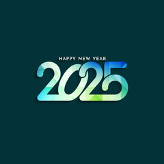 Stylish Happy new year 2025 colorful text greeting background