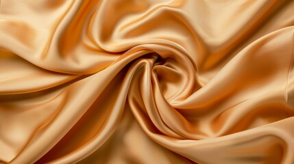 Obraz premium Golden ripples: Flowing satin fabric in golden tones, rippling gently under warm directional light
