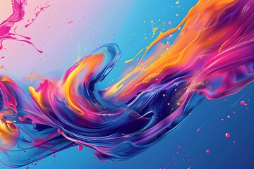 Abstract vector art with vibrant splashes of color, creating a lively and energetic composition in realistic